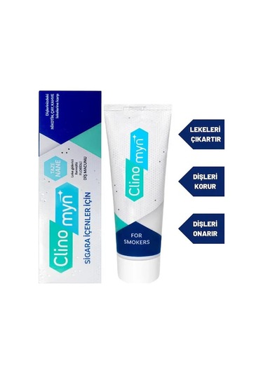Clinomyn Smokers Sigara İçenler İçin Diş Beyazlatan Leke Giderici Diş Macunu 75 ML 10 Adet