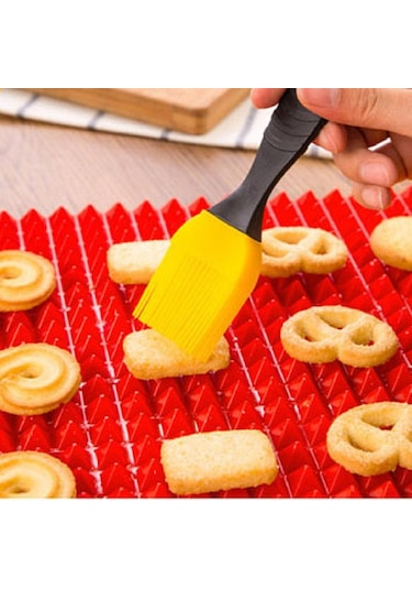 Kırmızı Piramit Bakeware Yapışmaz Silikon Pişirme Mat Pad Isıya Dayanıklı Barbekü Mat Fırın Pişirme Tepsisi Mutfak Kırmızı
