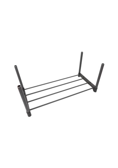 Teno Çok Amaçlı Raf - 4 Katlı Metal Ayakkabılık - Organizer - Siyah