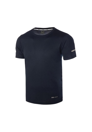 Erkek Nem Emici Hızlı Kuruma Atletik Teknik Performans Spor T-shirt Drıfıt-kısakol Lacivert