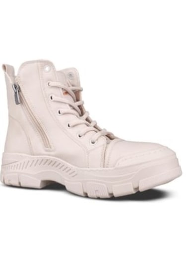 Mp 2421884 Bej Kadın Fermuarlı Bağcıklı Spor Bot Bej