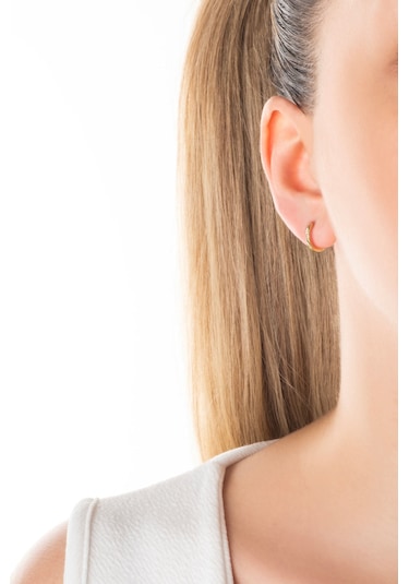 Luna Işıltısı 18 Ayar Sarı Altın Kaplama Gümüş Halka Küpe Sarı