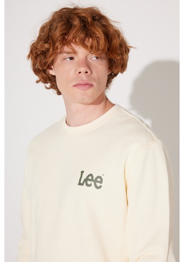 Lee Erkek Sweatshirt L81mrfnq Ekru