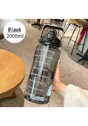 2l Pipetli Su Şişesi Büyük Kapasiteli Spor Su Şişesi Seyahat Spor Spor Blue 2000ml Blue