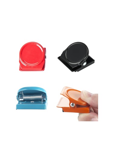 12 Adet Siyah Manyetik Kilit Metal Mıknatıs Kancaları Klipsli Buzdolabı Mıknatısı Buzdolabı, Duvar Panosu, Ofis, Mutfak İçin 6 Renk