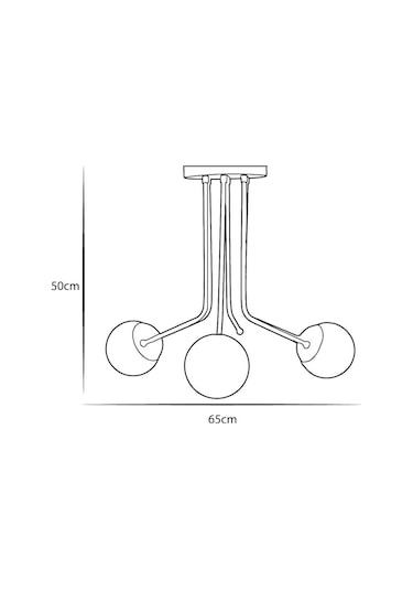 Luzarana Optik 3 Lü Krom Siyah Metal Gövde Füme Camlı Tasarım Lüx Avize Çok Renkli