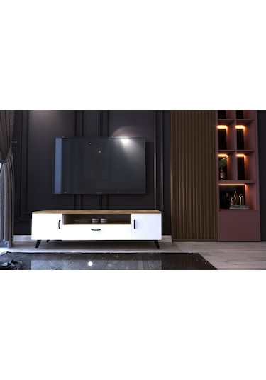 Tv Ünitesi-ahşap-beyaz