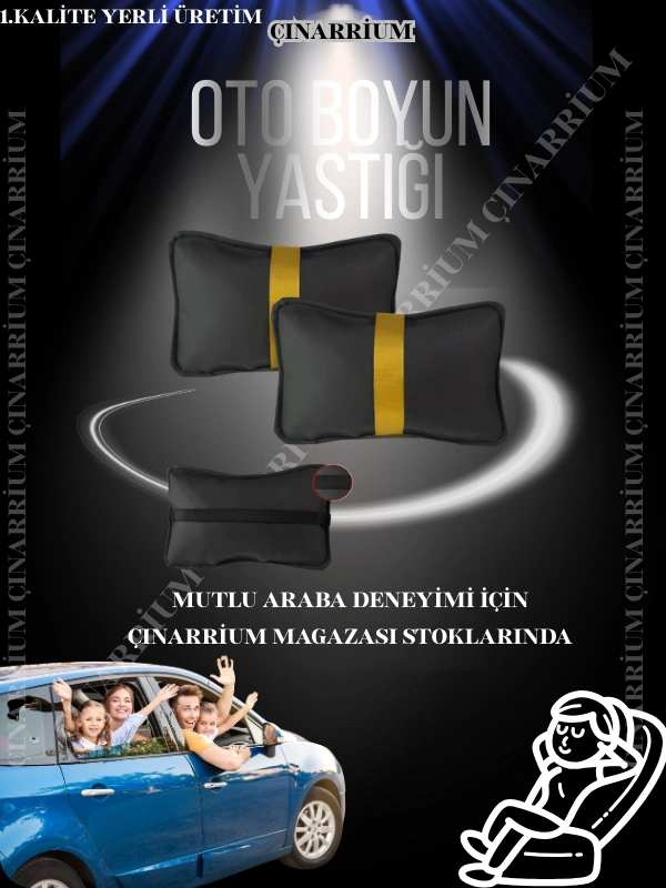 Dodge Viper Gts 1995-2002 Oto Koltuk Sarı Şerit Boyun Yastığı 2 Adet