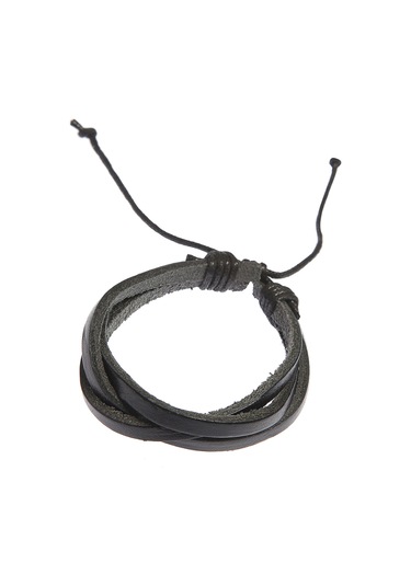 Tblk03235 Üç Sıra Şerit Deri Unisex Bileklik 3197-3400 Çok Renkli