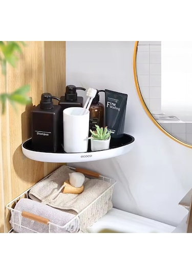 Ecoco Yapışkanlı İkili 2adet Köşe Banyo Ve Mutfak Düzenleyici Beyaz