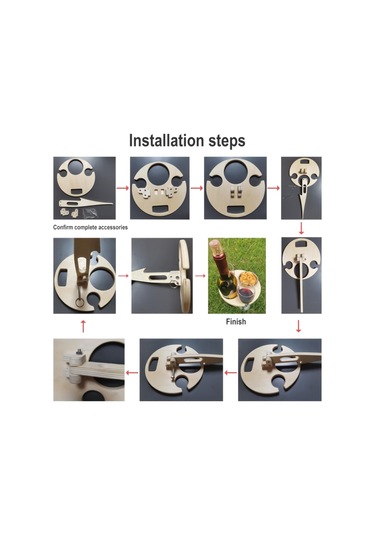 Ahşap Çim Katlanır Şarap Rafı Takılmış Şarap Rafı Açık Piknik Şarap Rafı Katlanır Masa, Boyut:20 Cm Diğer Çok Renkli