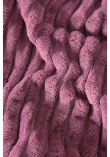 Merinos Modern Line 2 Parça Tek Kişilik Battaniye Seti - Mor