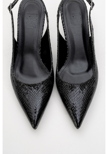 Luvishoes Value Siyah Desenli Kadın Topuklu Ayakkabı Siyah