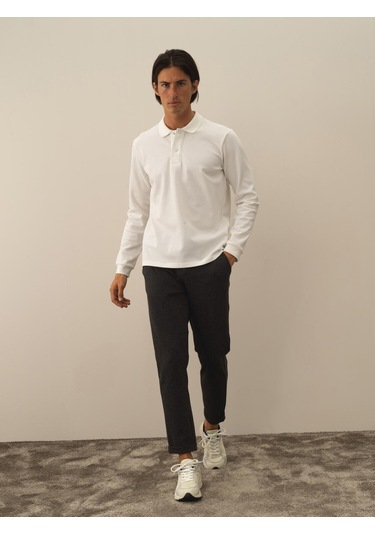 Beyaz Slim Fit Basic Polo Tişört 502056 Beyaz