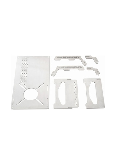 Maiyame Soto310 Çelik Çadır Ocağı Tabanı, Rüzgar Direnci Ve Isı Yalıtımı, Piknik-barbekü İçin Taşınabilir Ve Parçalanabilir Masa Gümüş