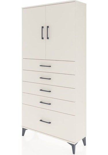 Arges Dolap 2 Raflı 5 Çekmeceli 2 Kapaklı 88x30x182 Aytaşı-ay... Aytaşı