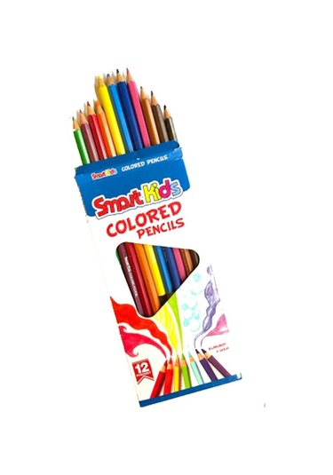 Kids Uzun Kuru Boya Seti 12 Renk Çok Renkli