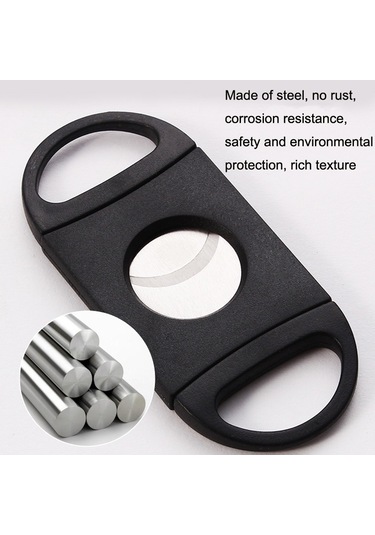 Sones 5 Adet Mini Siyah Paslanmaz Çelik Çift Taraflı Puro Makası Puro Kırıcı Diğer