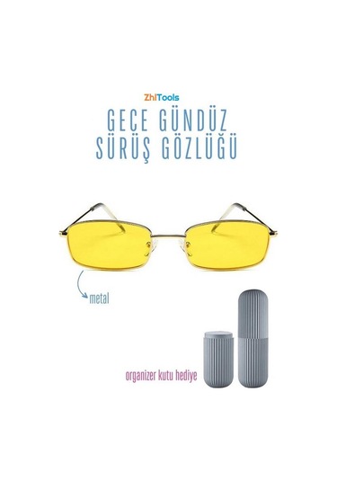 Zhltools Gece Gündüz Sürüş Gözlüğü Metal Çerçeveli