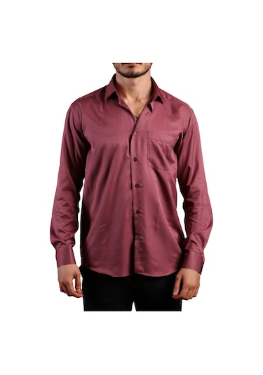 Mürdüm Rahat Kesim Micro Kumaş Kol Düğmeli Regular Fit Erkek Gömlek - 190-23 001