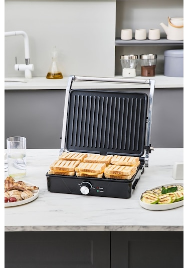 Cookplus x Karaca Inox 2000w Izgara ve Tost Makinesi 4 Dilim