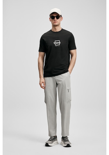 Lufian Thınk Modern Grafik T- Shirt Siyah Siyah 111020310100100