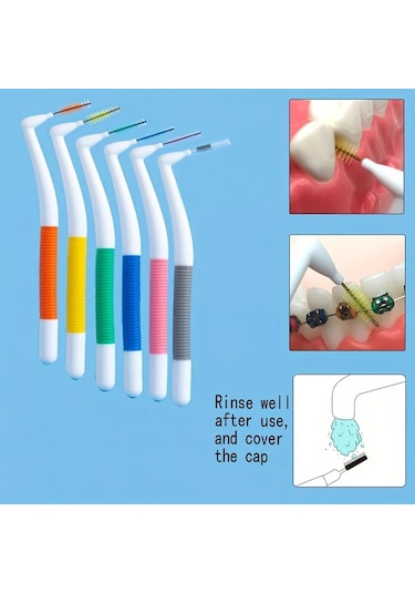 Willowhaven 12 Parça Çift Renk Paslanmaz Çelik L Şekilli Diş Arası Fırçası 6 Boy