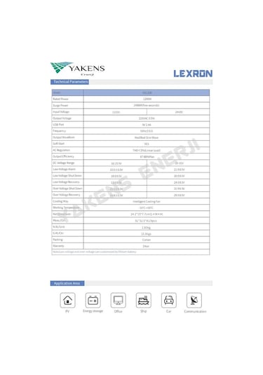 Lexron 1200 W 12V Modifiye Sinüs İnverter 1200 Watt 12 Volt-220V