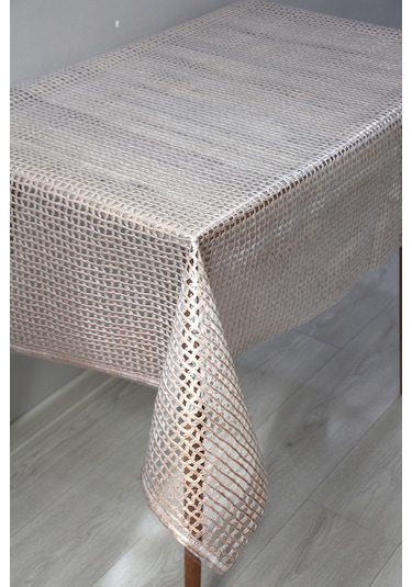 Pvc Şeffaf Kaplama Silinebilir Masa Örtüsü Örgü Hasır Bakır