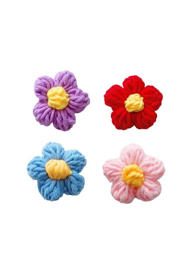 Beyaz El Yapımı Örme Çiçek Broş Pin Takı Kadın Elbise Elbise Basit Yaka Pin