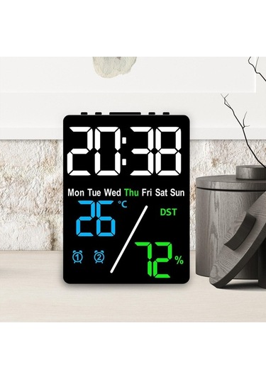 Trendooze Suntek Saat Ev Dijital Çalar Ayarları Alarm 3-renk-siyah 2 Lc