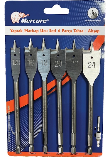 Mercure 6 Parça Yaprak Matkap Ucu Seti Tahta - Ahşap İçin