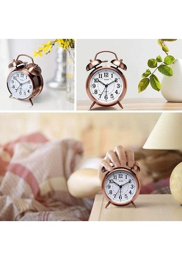 Orta Boy Nostaljik Metal Çalar Masa Saati