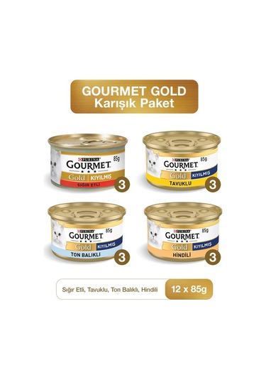 Gourmet Gold Karışık Kedi Konserve Maması 12 x 85 G
