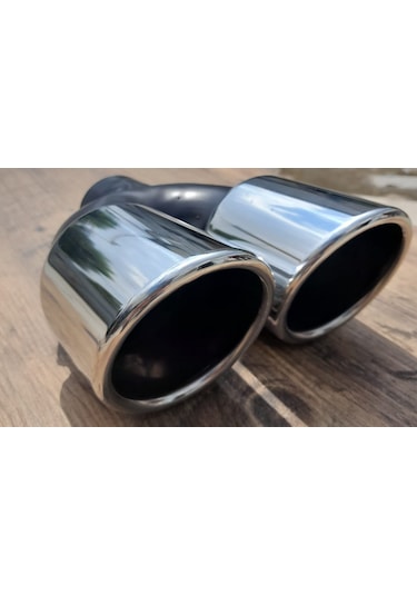 90 LIK ÇİFTLİ KROM ÖNÜ KESİK EŞİT EGZOZ UCU