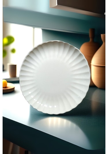 Kütahya Porselen Bone Luz Form Pasta Takımı 6 Parça 21cm Beyaz Bnlzf21dus600 Beyaz