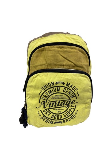 Kaliteli Vintage Disayn Sırt Gezi Çantası New Patchwork 5017 Gri - Sarı