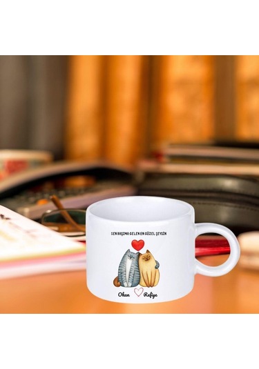 Sevgililere Özel Tasarımlı Motto Kahve Fincanı