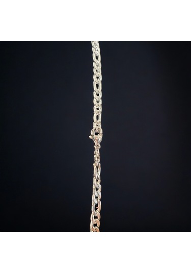 Kesebe Gümüş Renk Zincir Halkalı Unisex Kolye - 53 Cm Çok Renkli