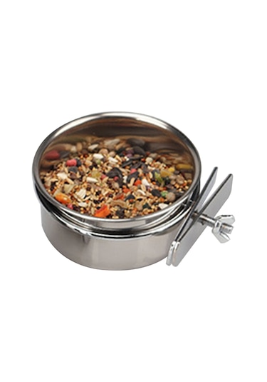 Yuntech01 Paslanmaz Çelik Kuş Yem Sepeti - Muhabbet Kuşu İçin Yem/su Kabı, 5.5/6.5/10cm Seçenekli Yemleme Aleti