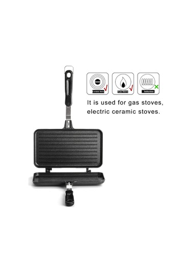 Sandviç Makinesi, Saplı Yapışmaz Izgara Tavası, Alüminyum Flip Tava İç Mekan Dış Mekan Kahvaltısı