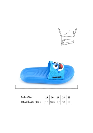Gezer Yazlık Erkek Çocuk Eva Banyo Havuz Plaj Terlik Saks Mavi