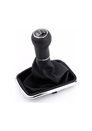 Geeksen Vw Golf Bora Jetta İçin 6 Vites Siyah Pu Deri Vites Kolu Kılıfı 1999-2004 Siyah