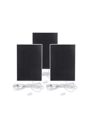 Besthome1 Dream011 2/3 Adet Beyaz Güneş Panelleri, Dış Mekan Kameralar & Fanlar İçin Şarj Power Bank Uyumlu Type C Usb