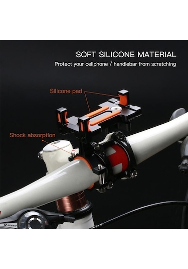 Besthome1 Bm03 Dayanıklı Alüminyum Alaşımlı Bisiklet Telefon Tutucu - Şok Emici Silikonlu, Mavi Renkli, Uygun Tüm Bisikletlere, Mavi