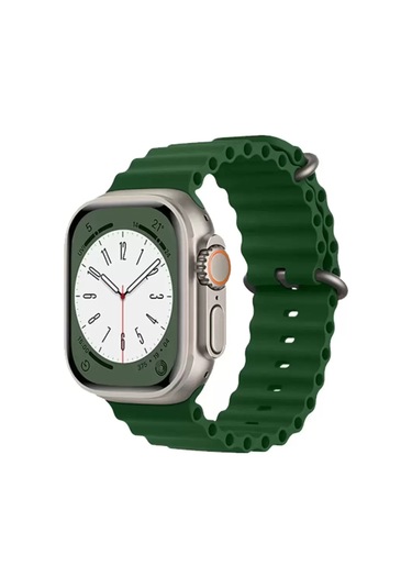 Newface Apple Watch Uyumlu 38mm Ocean Kordon - Koyu Yeşil