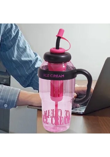 Cbtx 1200 Ml Büyük Kapasiteli Şanslı Göbek Fincan El Taşınabilir Saman Bardak Çay Drenajlı Lale Kahve