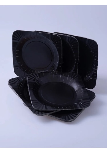 Laren Kağıt Tek Kullanımlık Tabaklar 100 Adet 412253347 Siyah