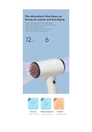 Black Yeni Kablosuz Saç Kurutma Makinesi Yüksek Rüzgar Hızı Kuru