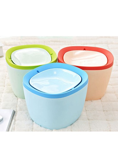 Homyl Plastik Mini Çöp Kovası Kül Kutusu Masaüstü Pembe Pembe